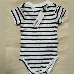 Janie and Jack Blue and White Striped Bodysuit - Size 12-18 months - NWT